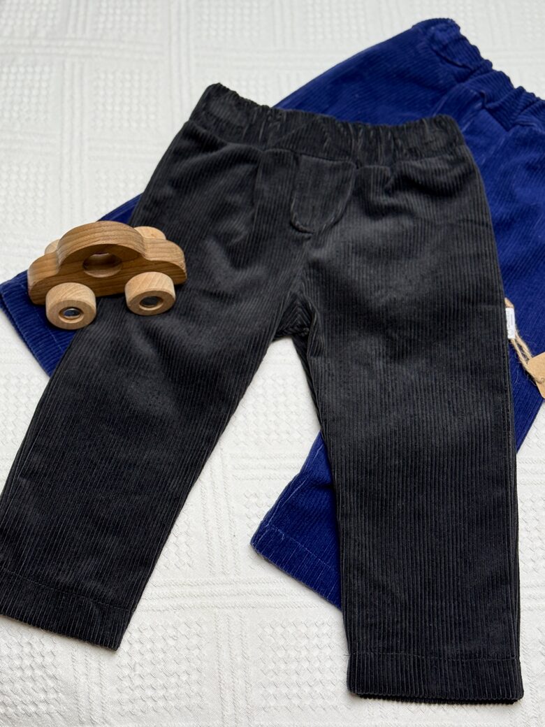 Velveto kelnės - grafito (platūs ruoželiai)