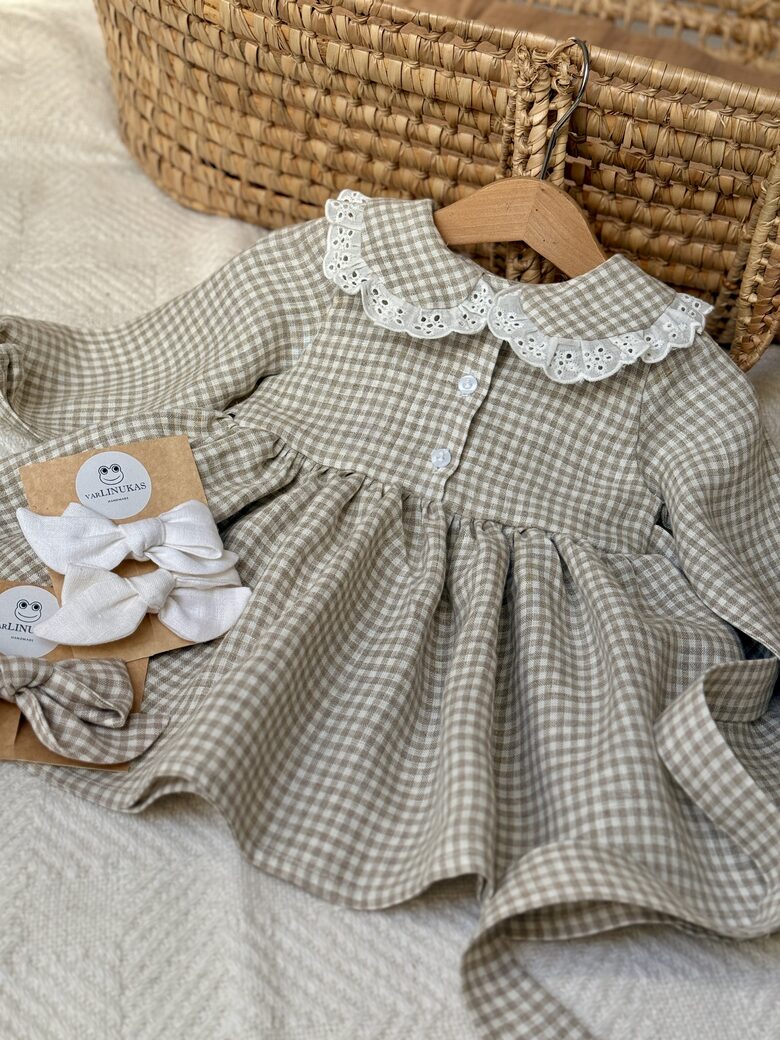 Languota minkštinto lino suknelė 