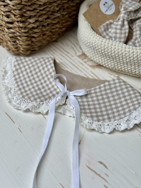 Dvipusė apykaklė su nėriniu