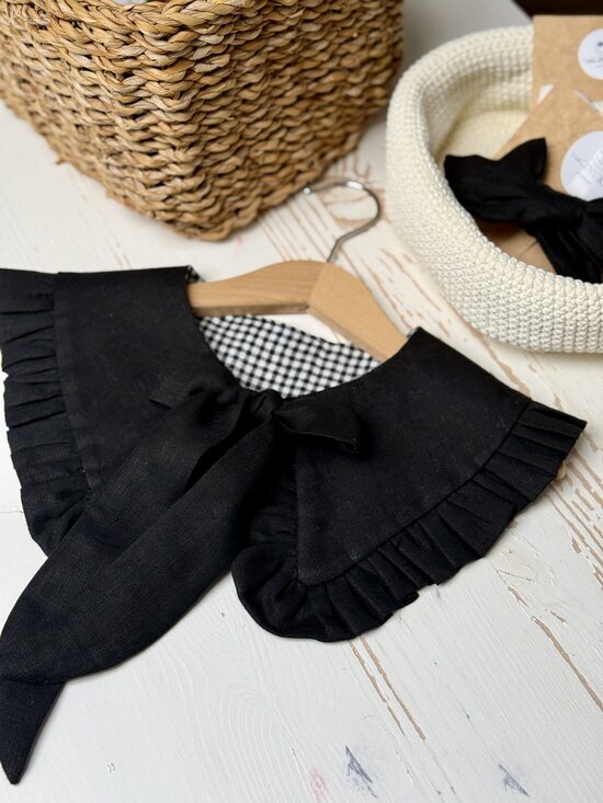 Dvipusė juoda apykaklė mergaitėi