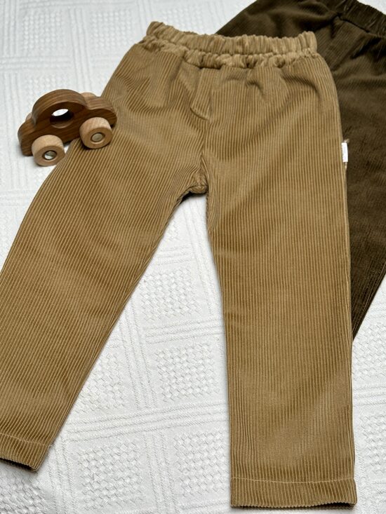 Velveto kelnės - smėlio